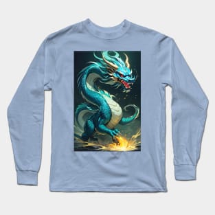 Asian green dragon Long Sleeve T-Shirt